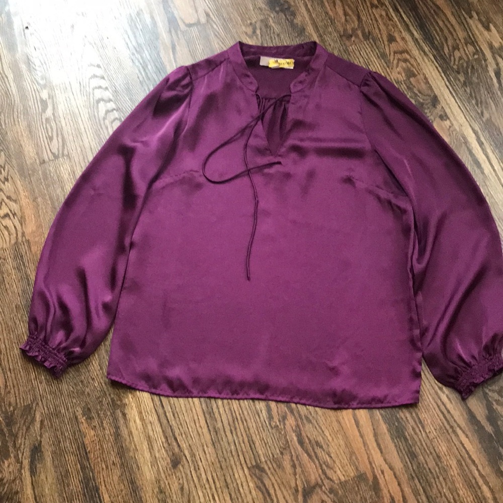 Wine colored blouse from The Loft